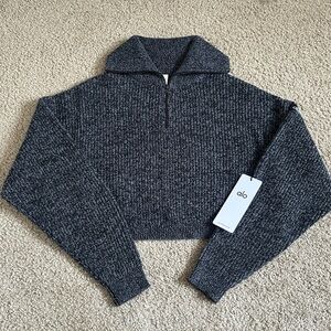 alo 1/4 zip marl sweater